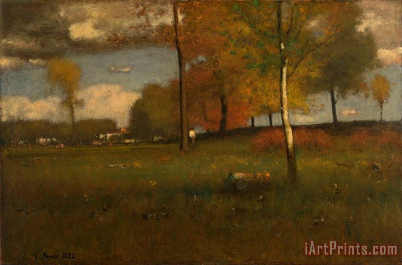 Near The Village, October painting - George Inness Near The Village, October Art Print
