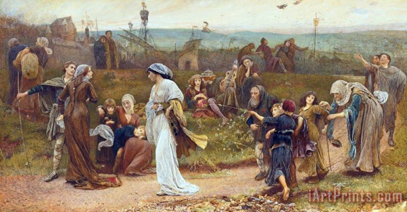 George John Pinwell Gilbert A Beckets Troth The Saracen Maiden Entering London At Sundow Art Painting
