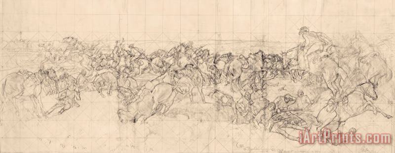 George Lambert The Charge of The 4th Light Horse Brigade at Beersheba Art Print
