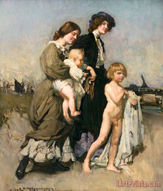 The Holiday Group (the Bathers) painting - George Lambert The Holiday Group (the Bathers) Art Print