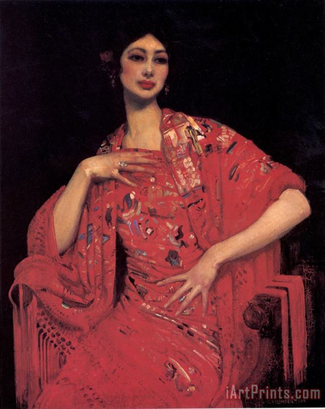 The Red Shawl painting - George Lambert The Red Shawl Art Print