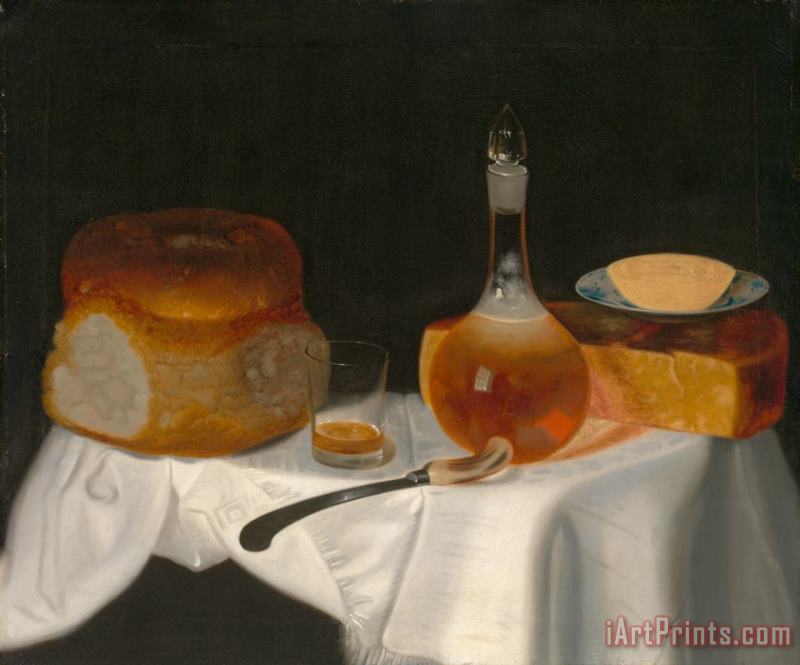 George Smith Still Life of Bread, Butter And Cheese Art Print