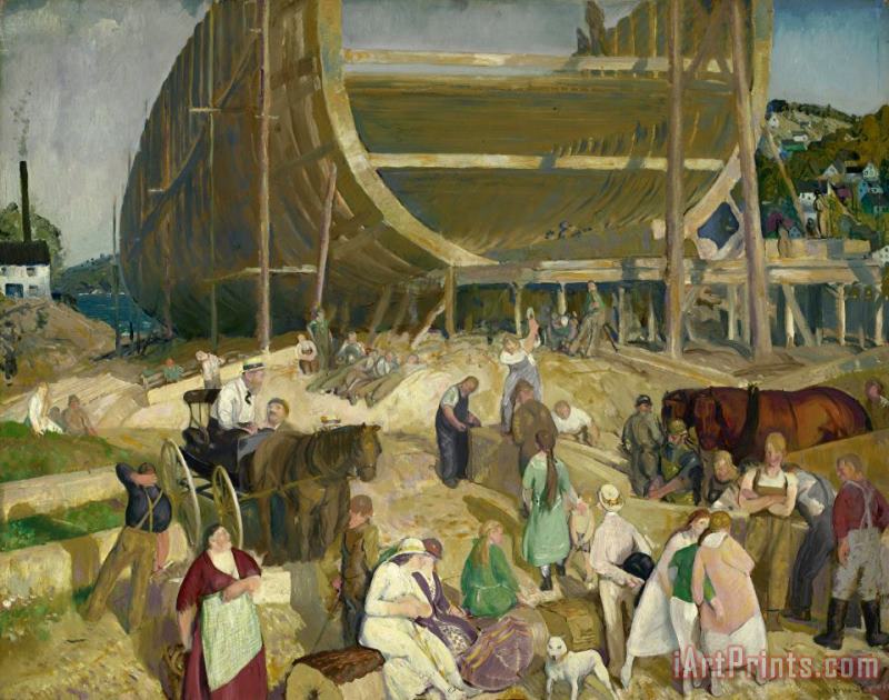 George Wesley Bellows Shipyard Society Art Painting