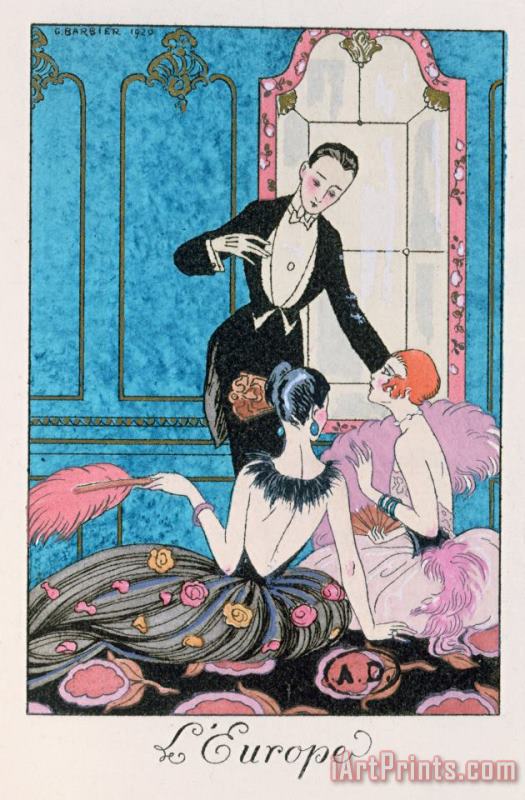 Georges Barbier 'europe' Illustration For A Calendar For 1921 Art Painting