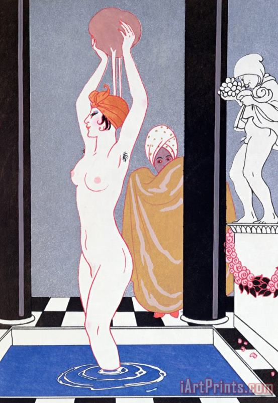 The Basin painting - Georges Barbier The Basin Art Print