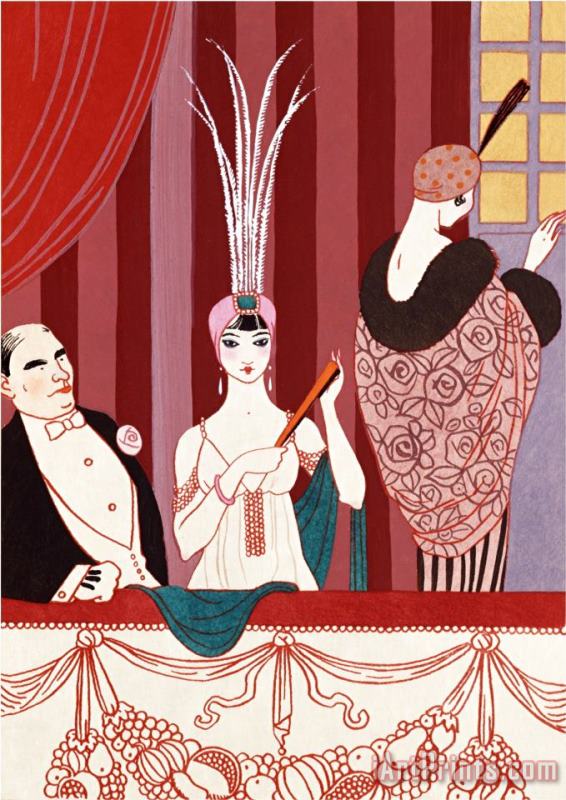 Georges Barbier The Loge France Early 20th Century Art Painting