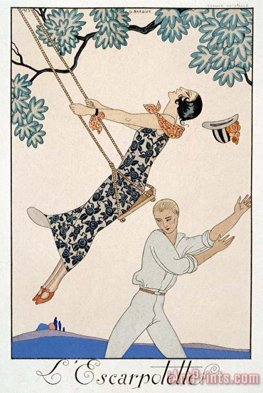 The Swing painting - Georges Barbier The Swing Art Print
