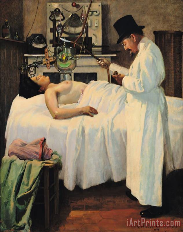 The First Attempt to Treat Cancer with X Rays painting - Georges Chicotot The First Attempt to Treat Cancer with X Rays Art Print
