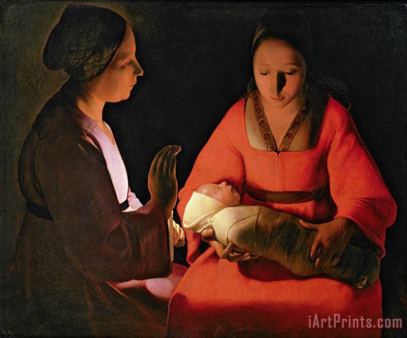 The New Born Child painting - Georges de la Tour The New Born Child Art Print