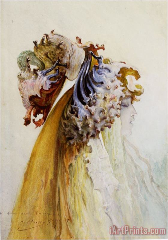 Georges Jules Victor Clairin Buste De Femme De Profil Art Print