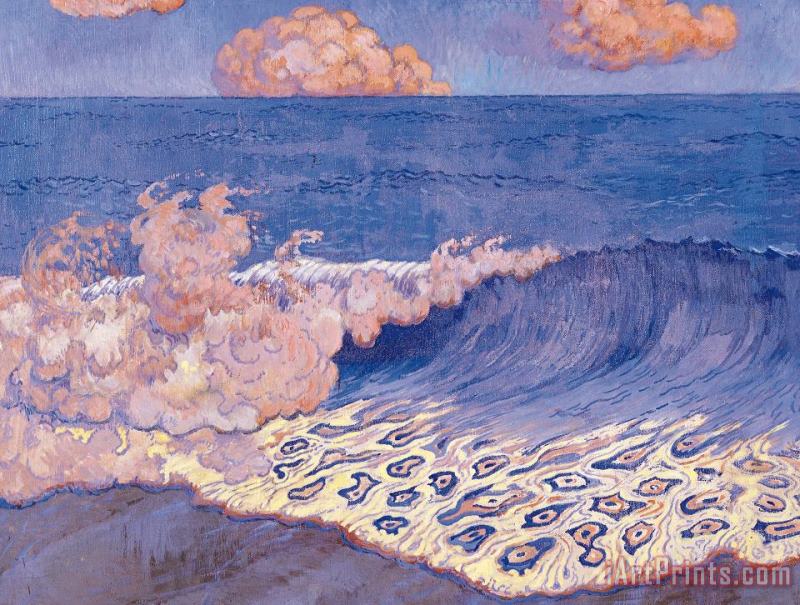 Georges Lacombe Blue Seascape Wave Effect Art Painting