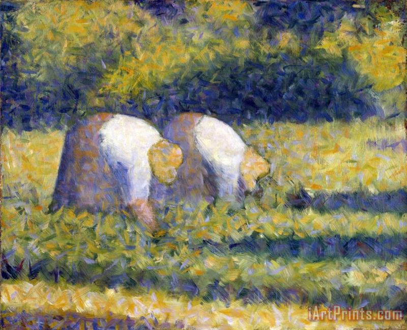 Farm Women at Work (paysannes Au Travail) painting - Georges Seurat Farm Women at Work (paysannes Au Travail) Art Print
