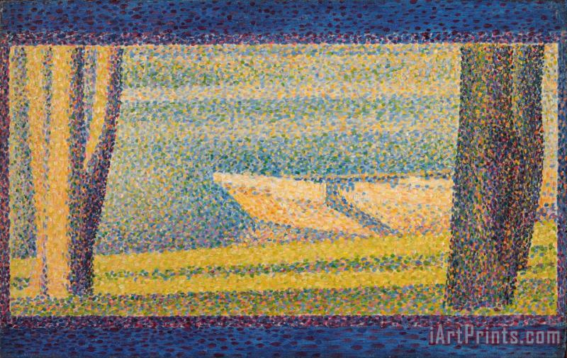 Moored Boats And Trees painting - Georges Seurat Moored Boats And Trees Art Print