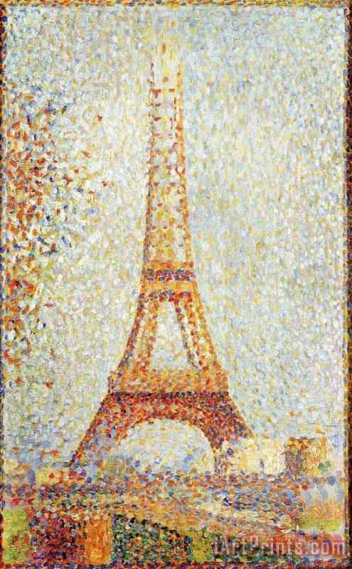 The Eiffel Tower 1889 painting - Georges Seurat The Eiffel Tower 1889 Art Print