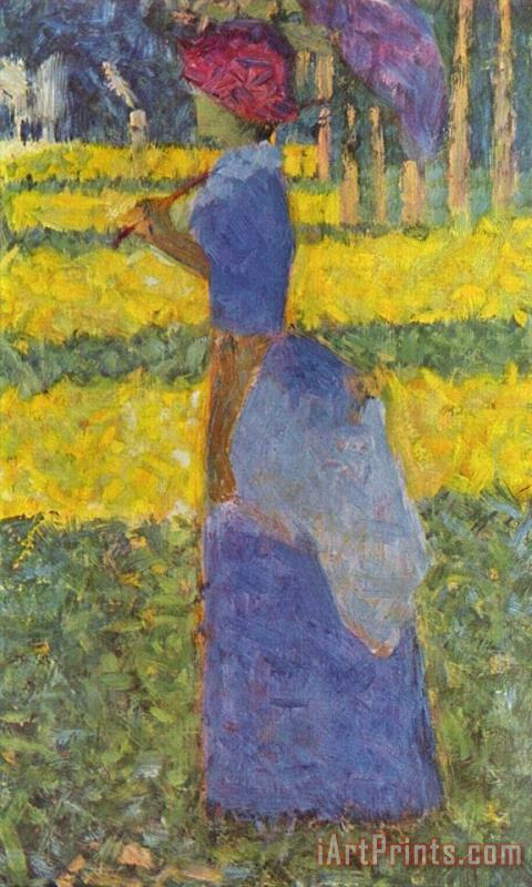 Woman with Umbrella 1884 painting - Georges Seurat Woman with Umbrella 1884 Art Print