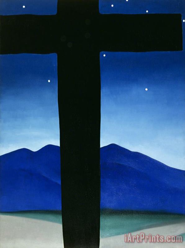 Georgia O'keeffe Black Cross with Stars And Blue, 1929 Art Print