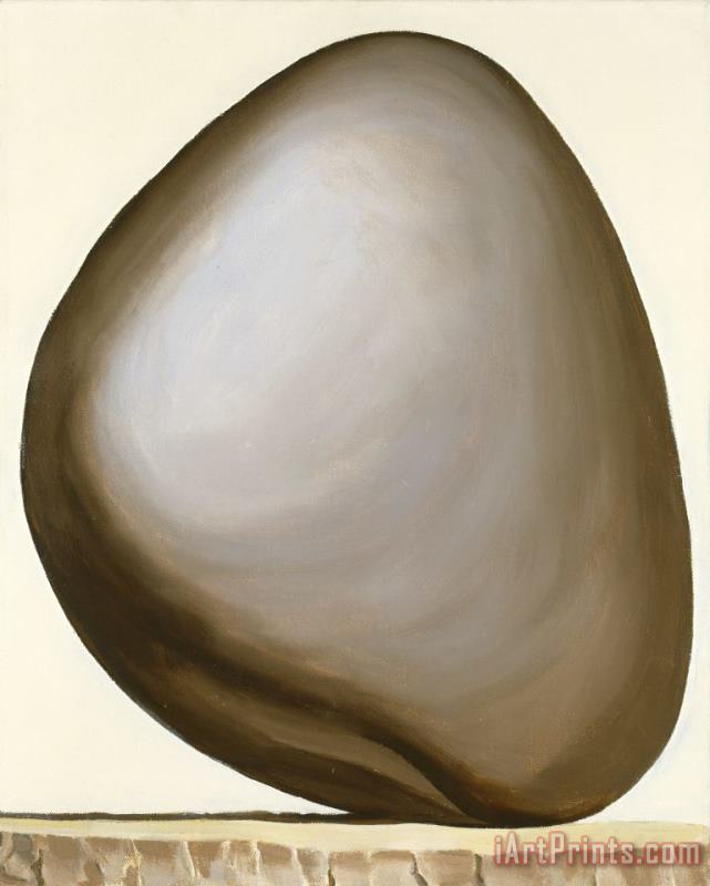 Georgia O'keeffe Black Rock with White Background, 1963 1971 Art Painting