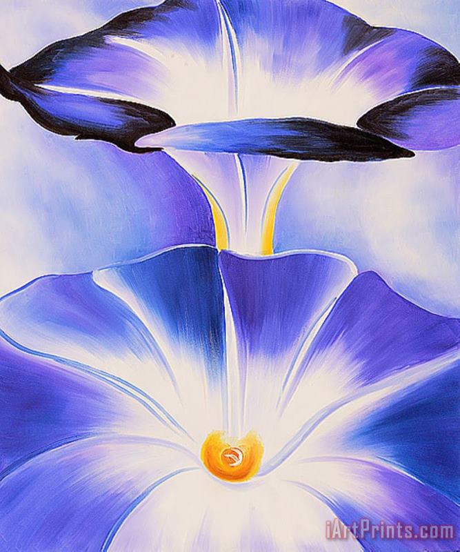 Blue Morning Glories painting - Georgia O'keeffe Blue Morning Glories Art Print