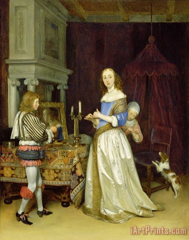 Gerard ter Borch  A Lady at Her Toilet Art Painting