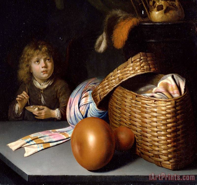 Gerrit Dou Still Life with a Boy Blowing Soap Bubbles Art Painting