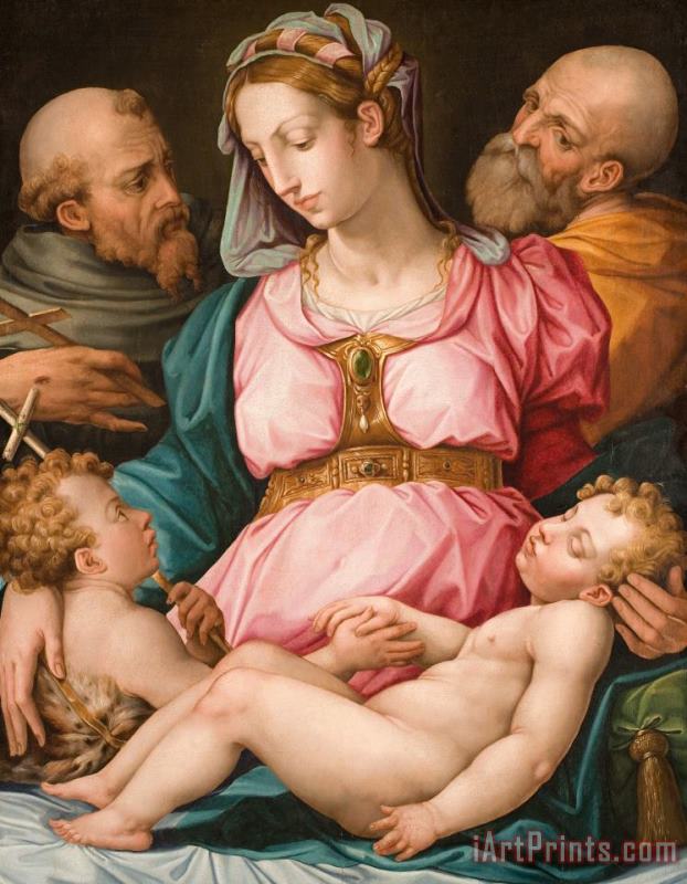 Holy Family With The Infant Saint John The Baptist And Saint Francis painting - Giorgio Vasari Holy Family With The Infant Saint John The Baptist And Saint Francis Art Print