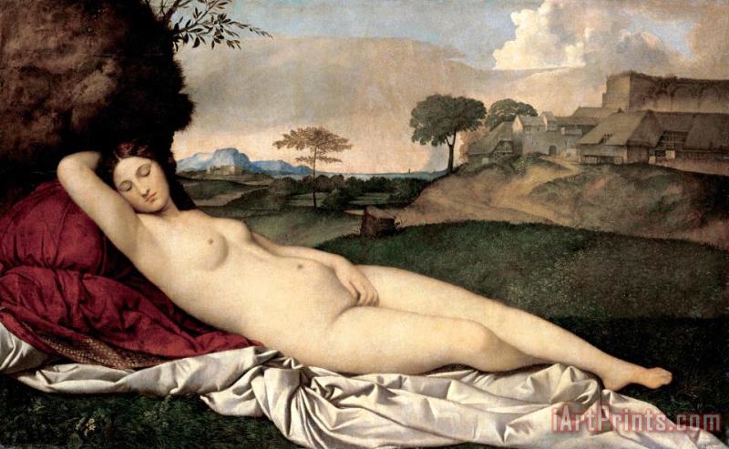 Sleeping Venus painting - Giorgione Sleeping Venus Art Print