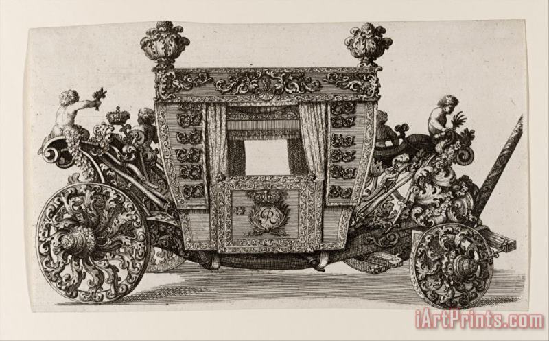 Giovanni Battista Lenardi Side View of The Second Carriage of Lord Castelmaine Built in 1686 by Andrea Cornely After His Own D... Art Print