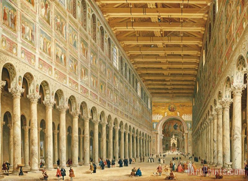 Giovanni Paolo Panini Interior Of San Paolo Fuori Le Mura Art Painting