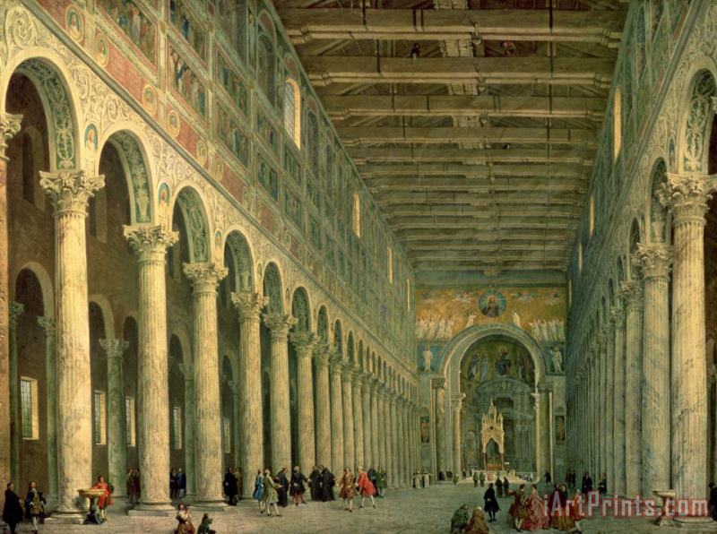 Giovanni Paolo Panini Interior Of The Church Of San Paolo Fuori Le Mura Art Print