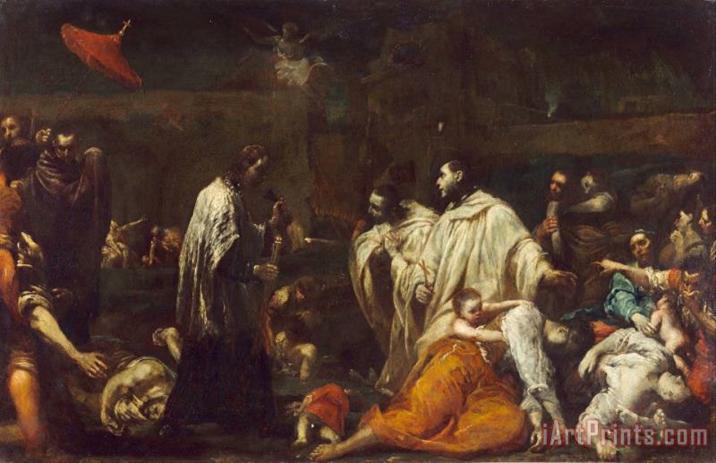 Bernard Tolomei And The Plague in Siena painting - Giuseppe Maria Crespi  Bernard Tolomei And The Plague in Siena Art Print