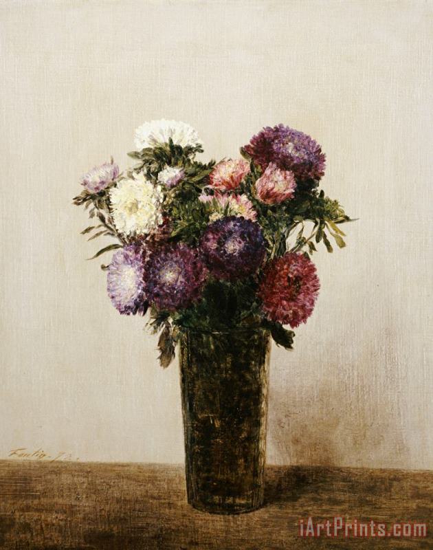 gnace Henri Jean Fantin-Latour Vase of Flowers Art Painting