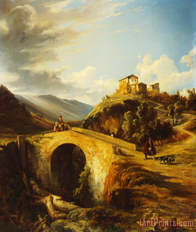 Gonsalvo Carelli Medieval Landscape Art Painting