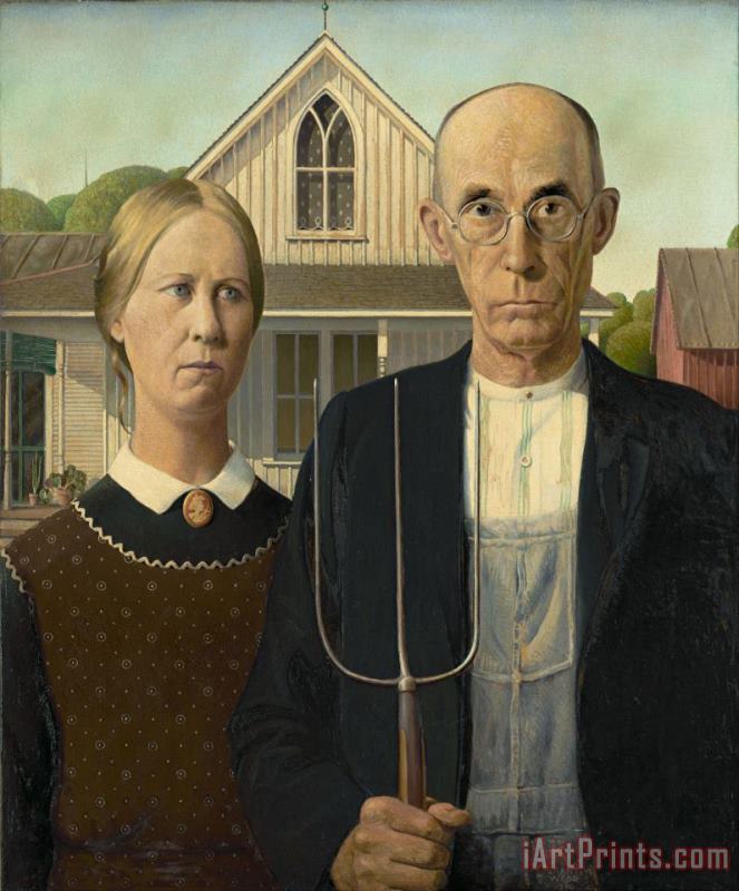 American Gothic painting - Grant Wood American Gothic Art Print