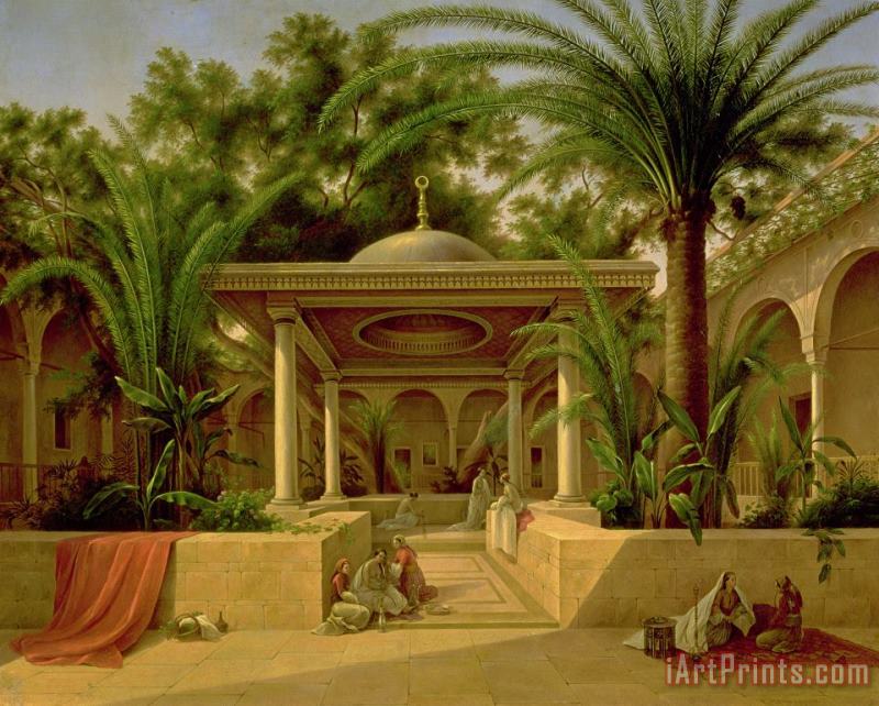 The Khabanija Fountain in Cairo painting - Grigory Tchernezov The Khabanija Fountain in Cairo Art Print