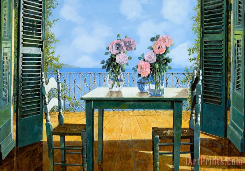 Le Rose E Il Balcone painting - Collection 7 Le Rose E Il Balcone Art Print
