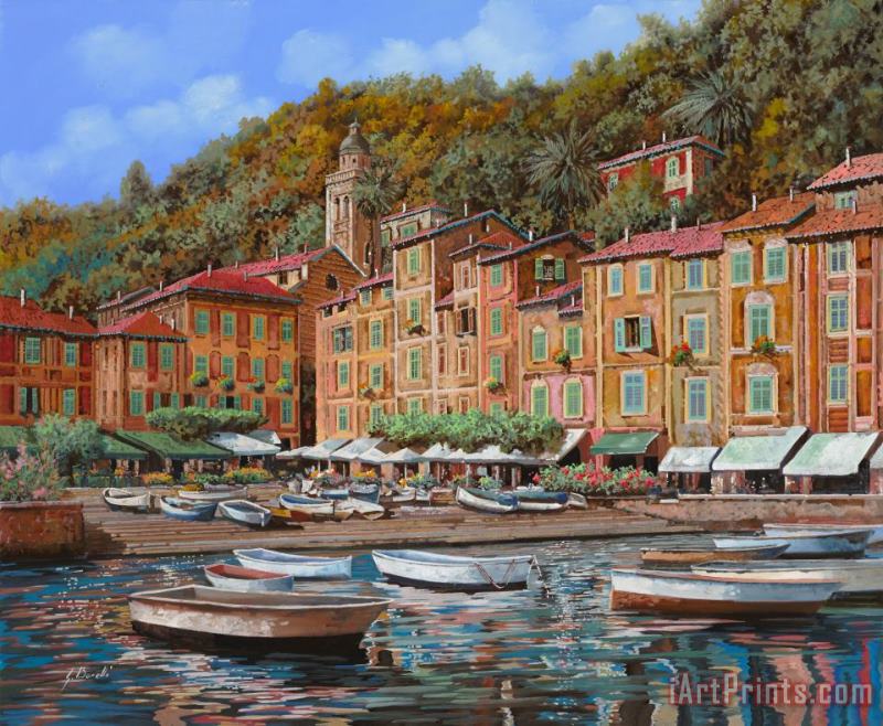 Collection 7 Portofino-La Piazzetta e le barche Art Print