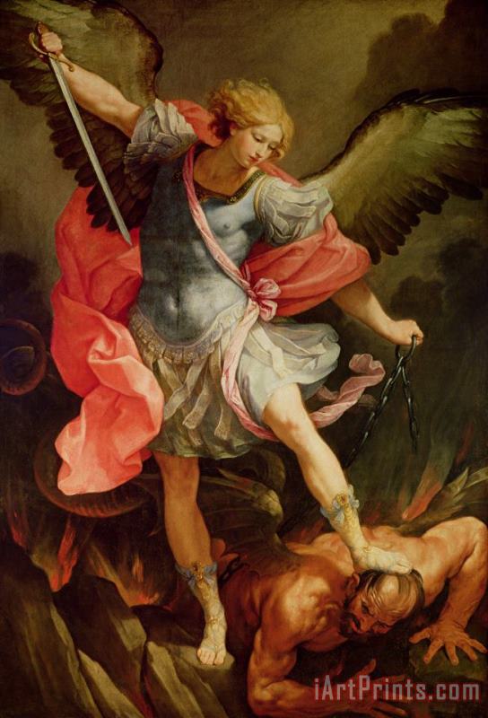 Guido Reni The Archangel Michael defeating Satan Art Painting
