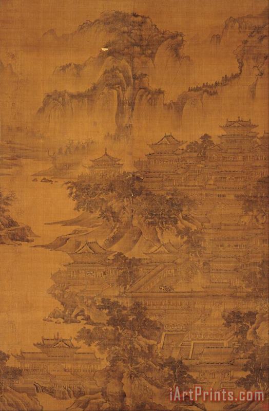 Summer Palace of Emperor Ming Huang painting - Guo Zhongshu Summer Palace of Emperor Ming Huang Art Print