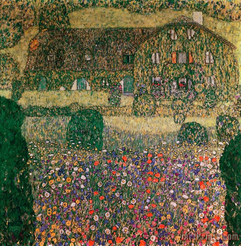 Gustav Klimt Country House by the Attersee Art Painting