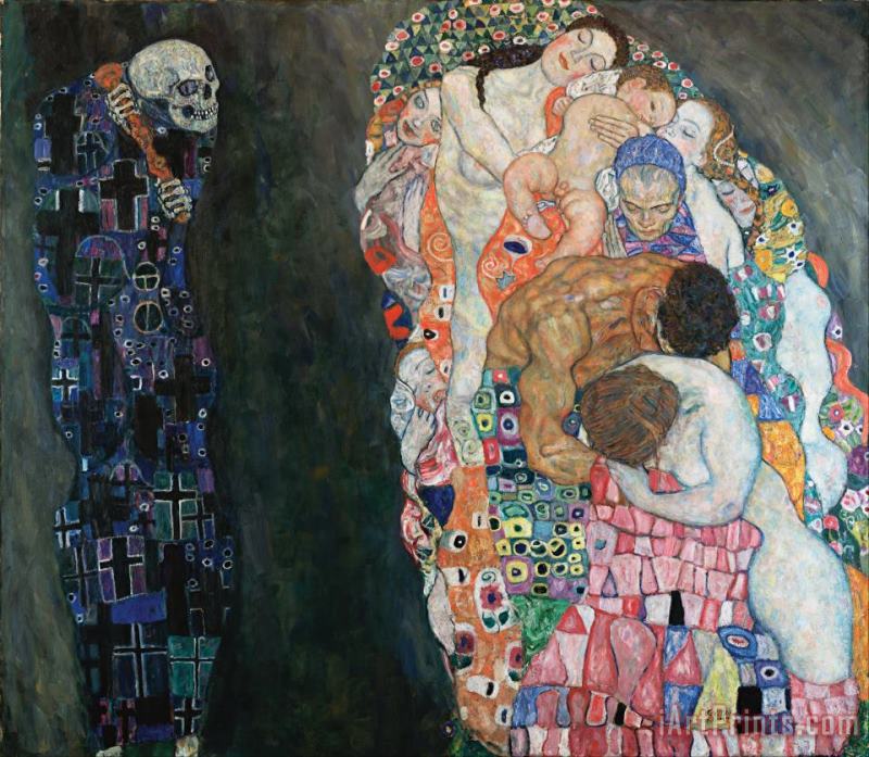 Gustav Klimt Death And Life Art Painting