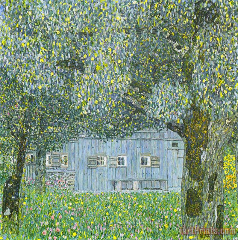 Farmhouse In Upper Austria painting - Gustav Klimt Farmhouse In Upper Austria Art Print