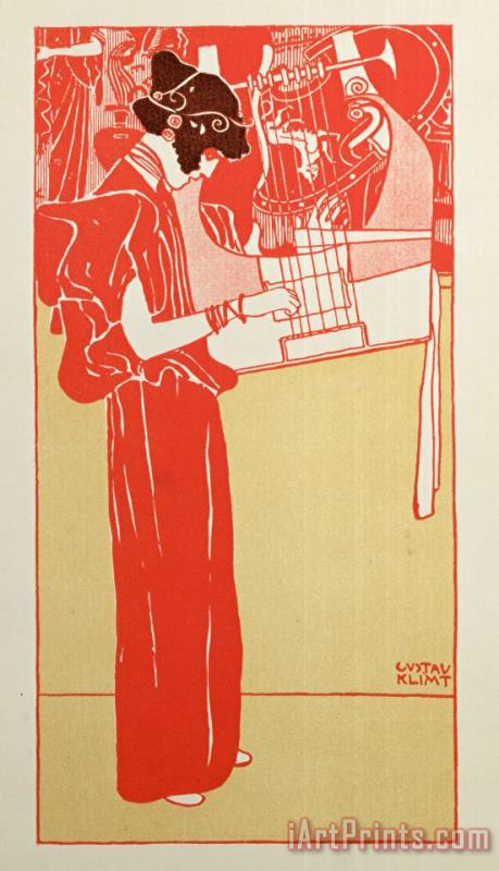 Musik painting - Gustav Klimt Musik Art Print