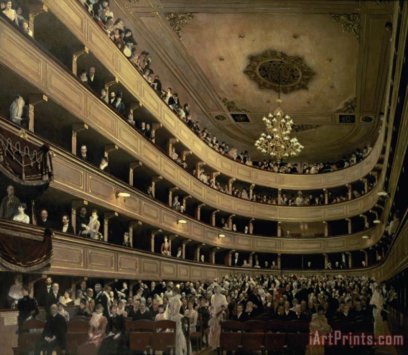 Gustav Klimt The Auditorium of the Old Castle Theatre Art Print