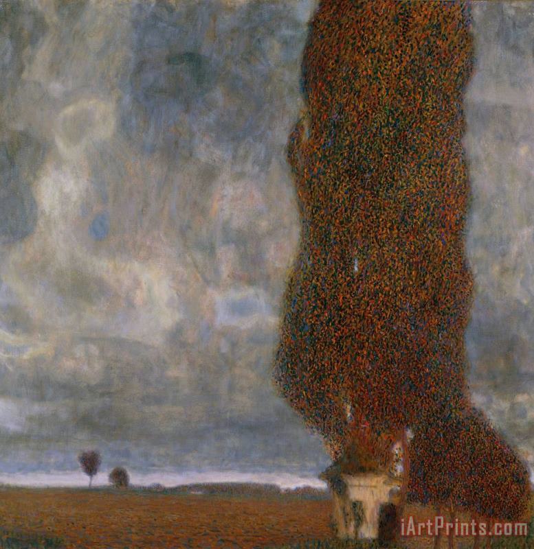 The Large Poplar II Gathering Storm painting - Gustav Klimt The Large Poplar II Gathering Storm Art Print