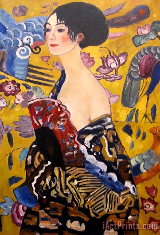 Gustav Klimt Woman with Fan Ii Art Painting