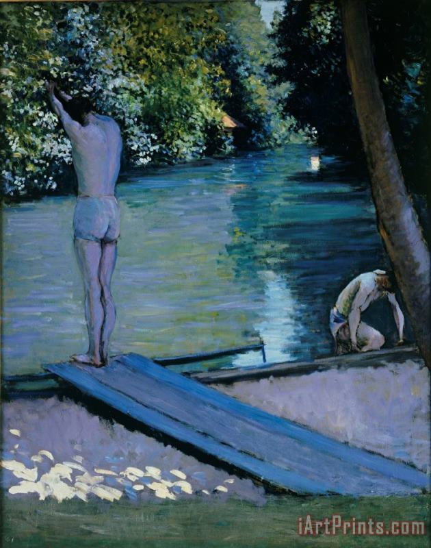 Gustave Caillebotte Bather about to plunge into the River Yerres Art Painting