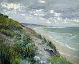 Gustave Caillebotte - Cliffs by the sea at Trouville painting