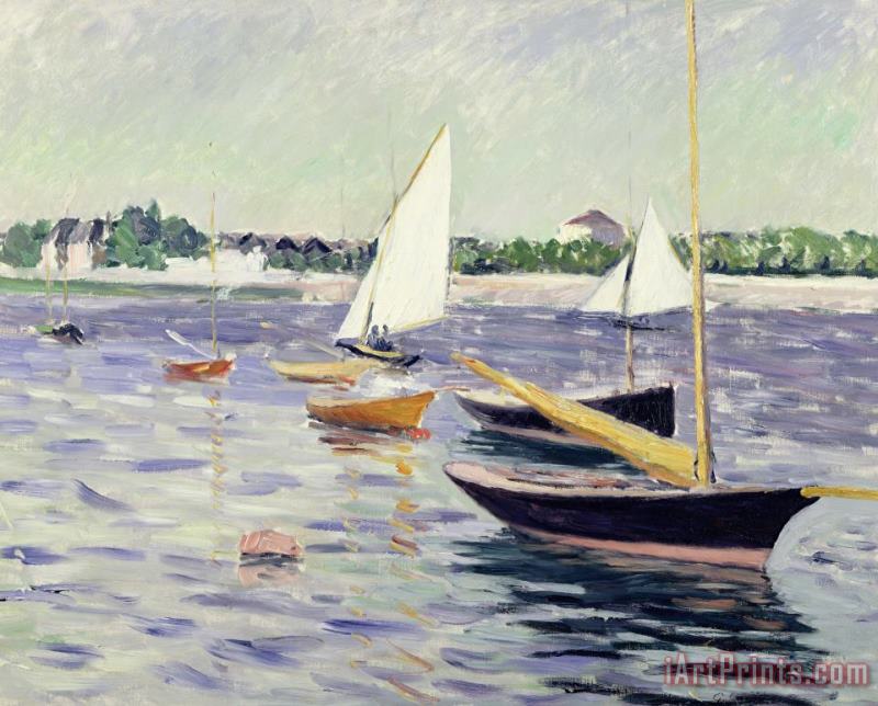 Gustave Caillebotte Sailing Boats at Argenteuil Art Print