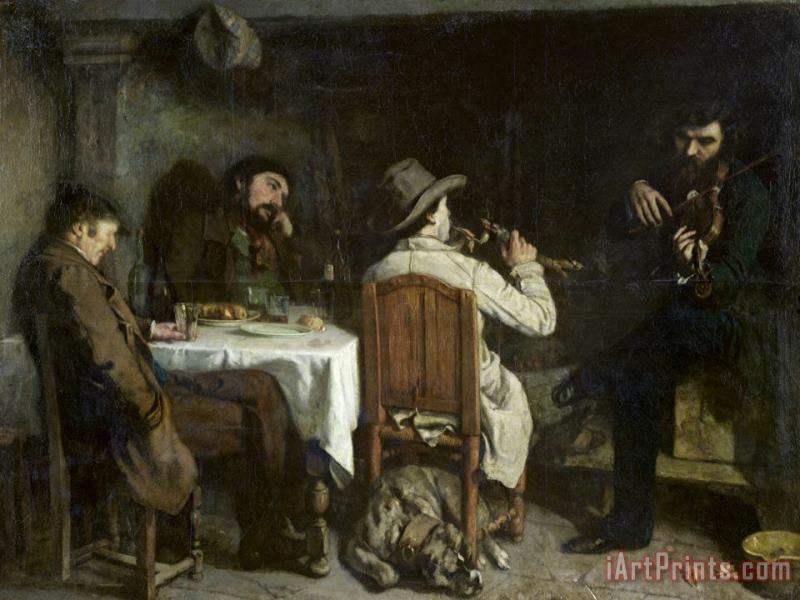 Gustave Courbet After Dinner at Ornans Art Painting