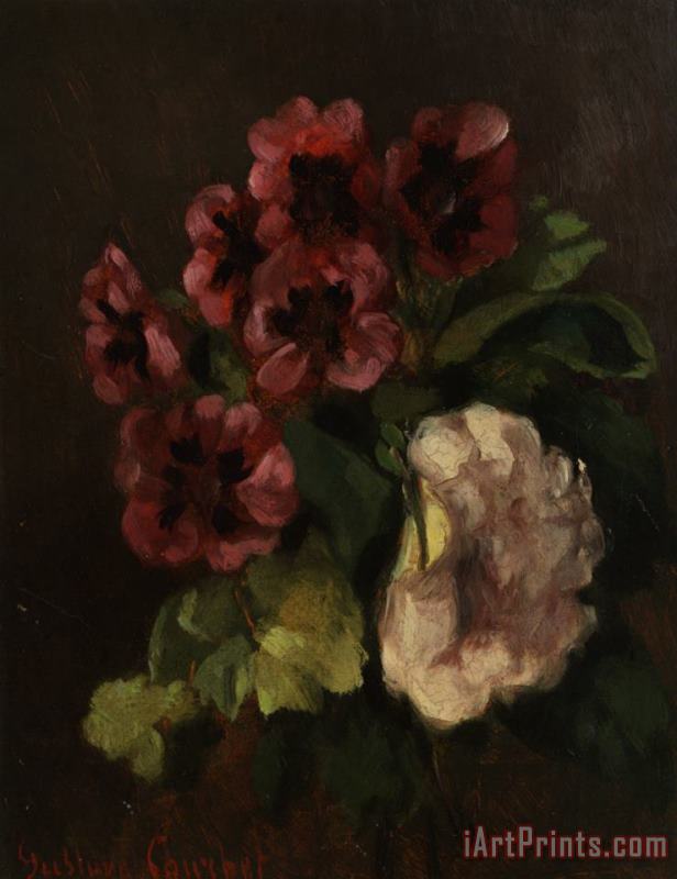 Gustave Courbet Bouquet De Fleurs Art Print